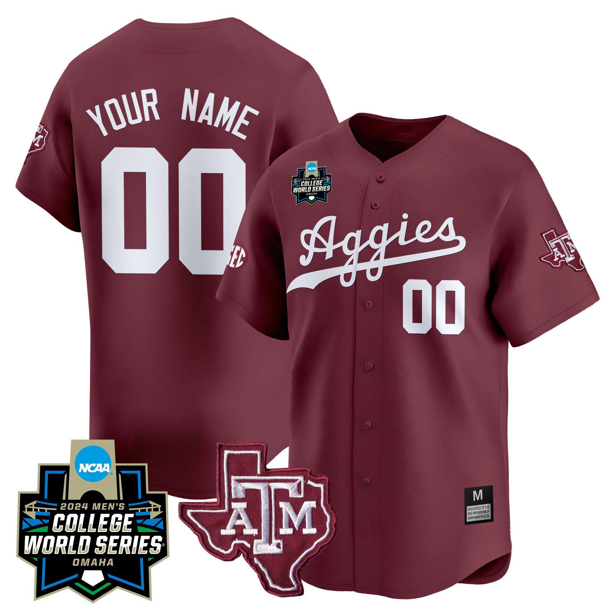 Men Texas A&M Aggies Red 2024 College World Series Vapor Premier Limited Custom NCAA Jersey->customized nfl jersey->Custom Jersey
